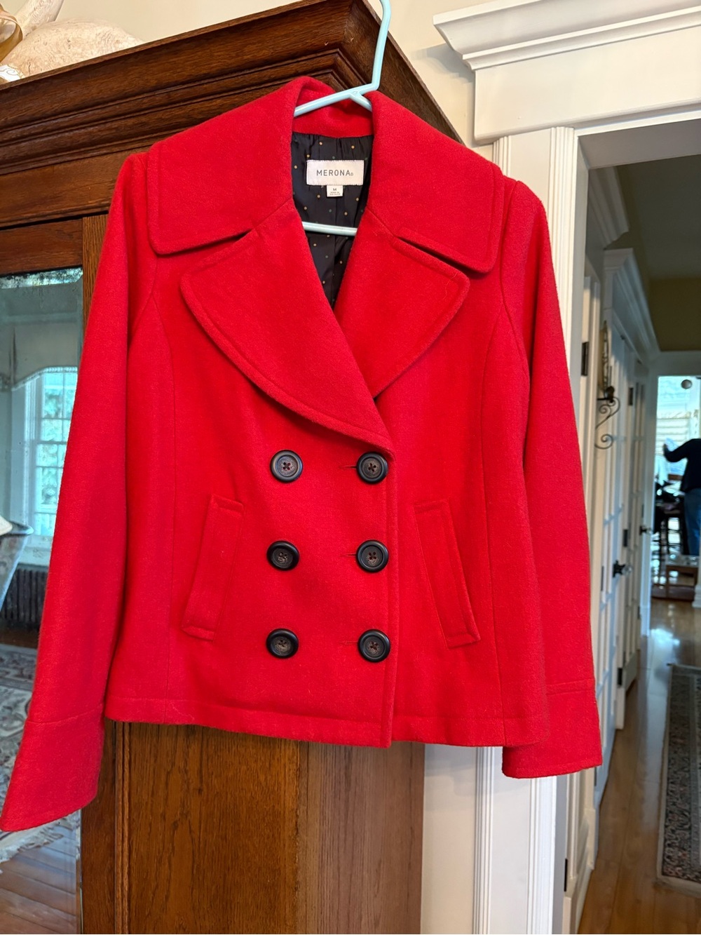 Merona Bright Red Double-Breasted Peacoat
